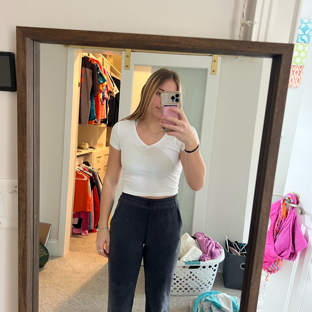White Basic Cropped Tee